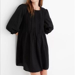 Madewell flower embroidered black dress